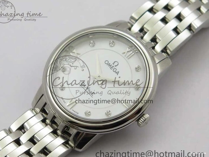 0425 De Ville Prestige Quartz 27.4 mm SS ZF 1:1 Best Edition White Dial on SS Bracelet Jap Quartz Practical 7905